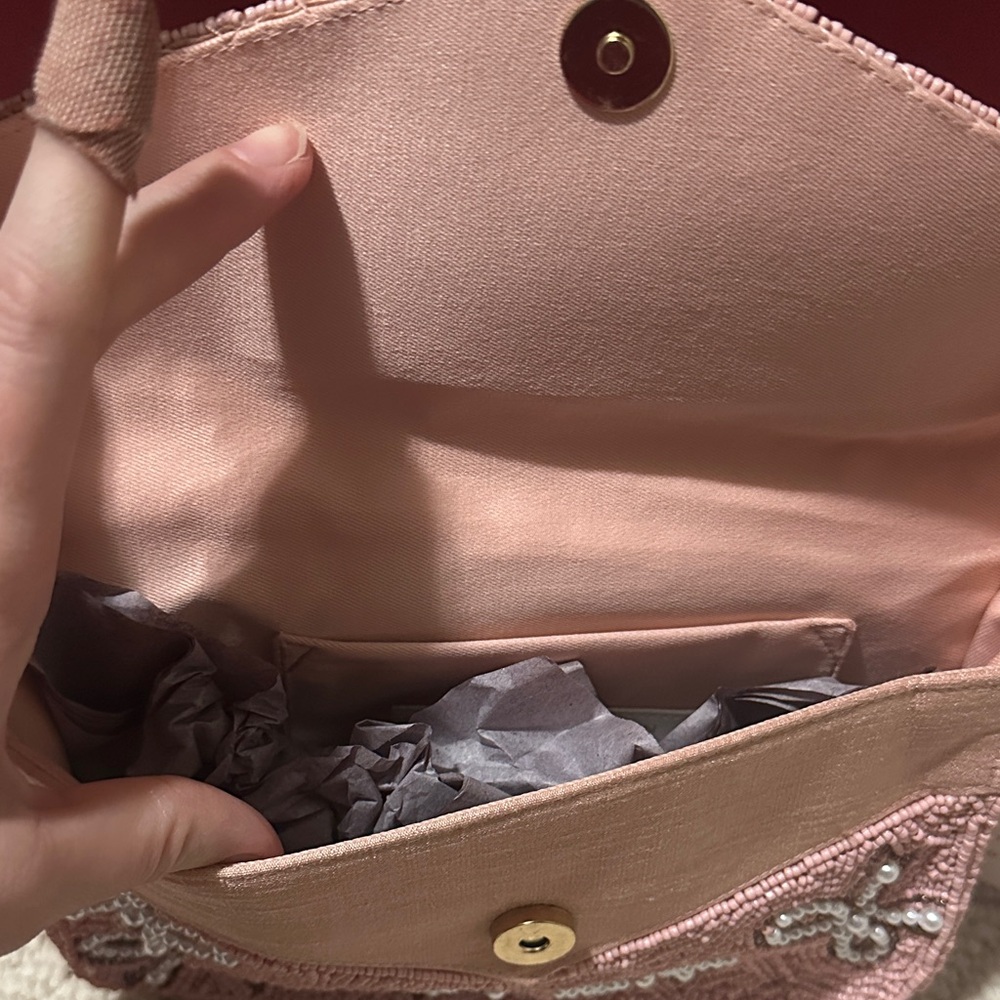 LC Lauren Conrad Pink Beaded Bow Shoulder Bag ***Viral beaded bag*** - Picture 2 of 6